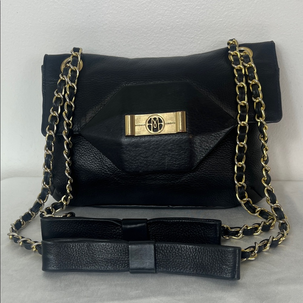 Modalu London Black Leather Crossbody Bag